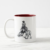 Ausschnitt-PferdeWestern-Skizze-Entwurf Zweifarbige Tasse (Links)