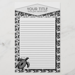 Ausschnitt-Schildkröte-personalisiertes Briefpapier