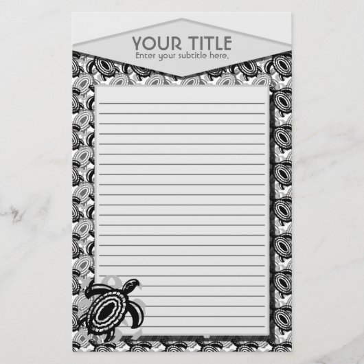 Ausschnitt-Schildkröte-personalisiertes Briefpapier (Vorderseite)