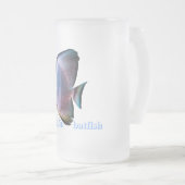 Ausschnitt von Haifischfischen Mattglas Bierglas (VorderseiteRechts)