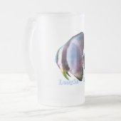 Ausschnitt von Haifischfischen Mattglas Bierglas (Vorderseite Links)