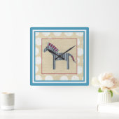 AusschnittZebra auf Sahnehintergrund Quadratische Wanduhr (Zuhause)