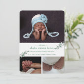 Ausschreibung Begrüßung Foto Geburtsankündigung Ankündigung (Stehend Vorderseite)