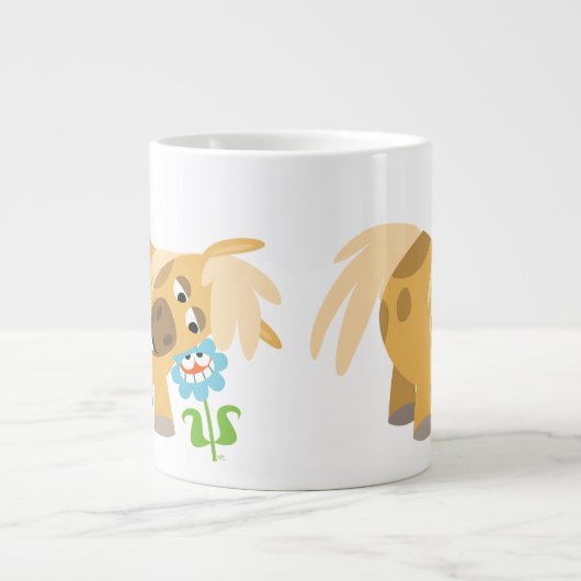 Ausschreibung Cartoon Pony und Blume Jumbo Tasse (Vorderseite)