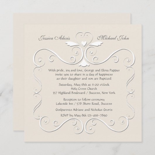 Ausschreibung Herz religiöse Einladung individuell (Vorne/Hinten)