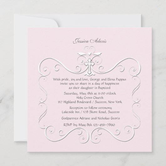 Ausschreibung Herz rosa religiöse Einladung (Vorderseite)