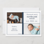 Ausschreibung Touch Foto Geburtsankündigung Ankündigung (Rückseite)