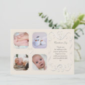 Ausschreibungsherz 4 Foto Custom Dankeskarte (Stehend Vorderseite)