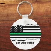 Aussehen der dünnen grünen Linie aus ausgeklapptem Schlüsselanhänger (Vorderseite)