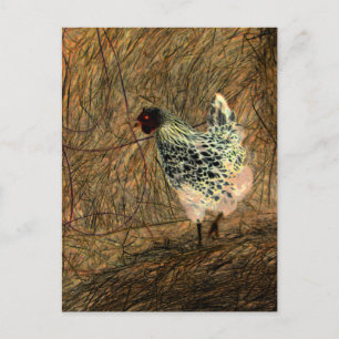 "Aussehen" - Digital transformiertes Huhn auf Hay Postkarte