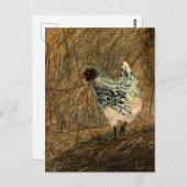 "Aussehen" - Digital transformiertes Huhn auf Hay Postkarte (Vorne/Hinten)