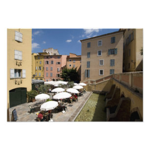 Außen-Café, Place de l'Eveche, Grasse, Fotodruck