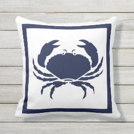 Außen Nautical CRAB weiße Marine umkehrbar Kissen