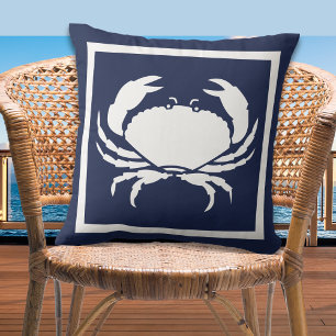 Außen Nautical CRAB weiße Marine umkehrbar Kissen