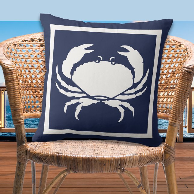 Außen Nautical CRAB weiße Marine umkehrbar Kissen (Von Creator hochgeladen)
