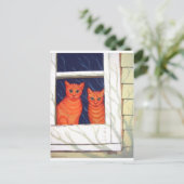 Außen - Orangefarbene Tabby Katzen Postkarte (Stehend Vorderseite)
