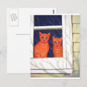 Außen - Orangefarbene Tabby Katzen Postkarte (Vorne/Hinten)