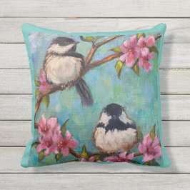 Außen-Pillow mit Chickadee Birds Kissen