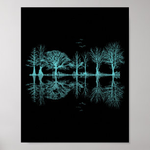 Außen Wald Bäume Spiegelung Wildtiere Natur Poster