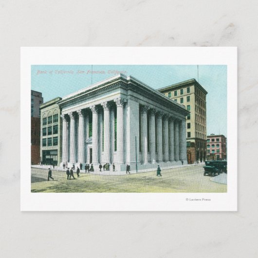 Außenansicht der Bank von Kalifornien Postkarte (Vorderseite)