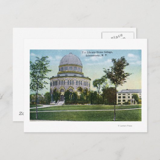 Außenansicht der Bibliothek der Gewerkschaft-Uni Postkarte (Vorne/Hinten)