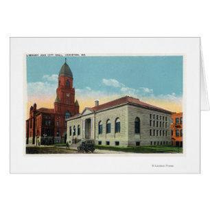 Außenansicht der Bibliothek und Rathaus
