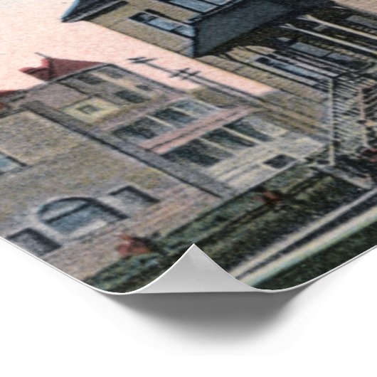 Außenansicht der East Side School Bldg Poster (Ecke)