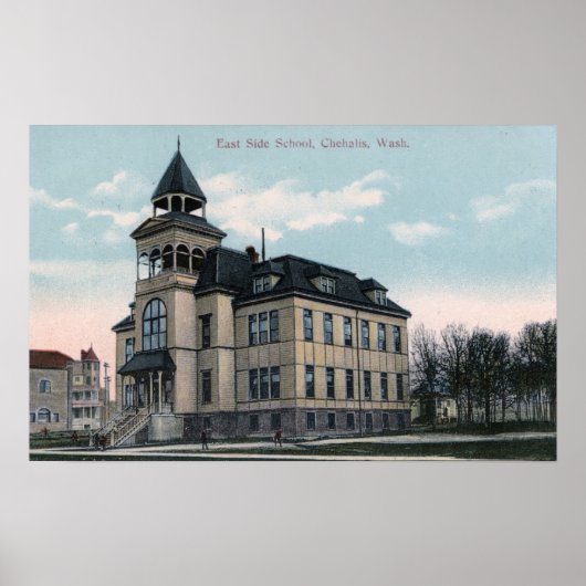 Außenansicht der East Side School Bldg Poster (Vorne)