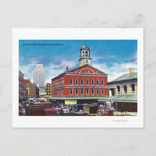 Außenansicht der Faneuil Hall Postkarte (Vorderseite)