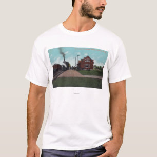 Außenansicht der Felsen-Insel-Passagier-Station T-Shirt