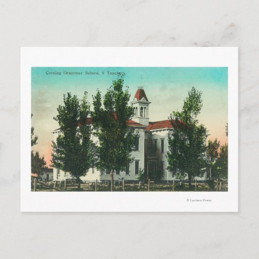 Außenansicht der Grammar SchoolCorning, CA Postkarte (Vorderseite)