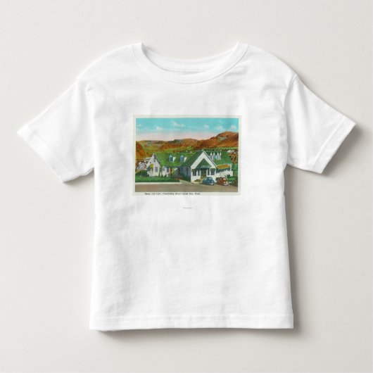 Außenansicht der grünen Hütte Caf� Kleinkind T-shirt (Vorderseite)