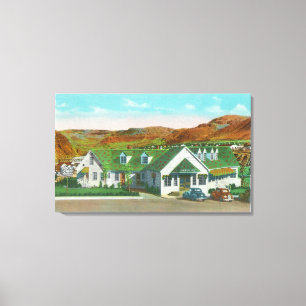 Außenansicht der grünen Hütte � Leinwanddruck