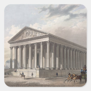 Außenansicht der Madeleine, Paris Quadratischer Aufkleber