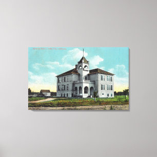 Außenansicht der Mittelschule Leinwanddruck