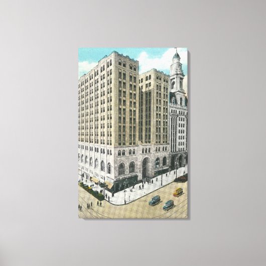 Außenansicht der nationalen Sparkasse Leinwanddruck (Vorderseite)