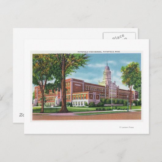 Außenansicht der Oberschule Postkarte (Vorne/Hinten)