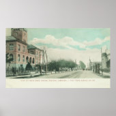 Außenansicht der öffentlichen Bibliothek auf Santa Poster (Vorne)