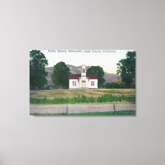 Außenansicht der öffentlichen Schule Leinwanddruck (Vorderseite)