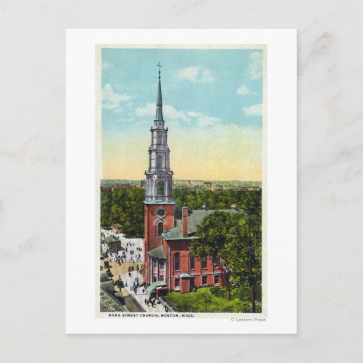 Außenansicht der Park Street Church Postkarte (Vorderseite)