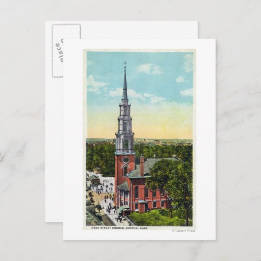 Außenansicht der Park Street Church Postkarte (Vorne/Hinten)