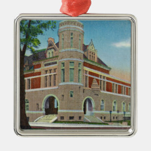 Außenansicht der Post 3 Silbernes Ornament