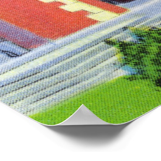 Außenansicht der Springhalle und der Flächen Poster (Ecke)