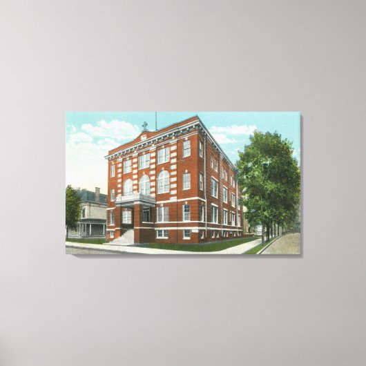 Außenansicht der St. Joseph's School Leinwanddruck (Vorderseite)
