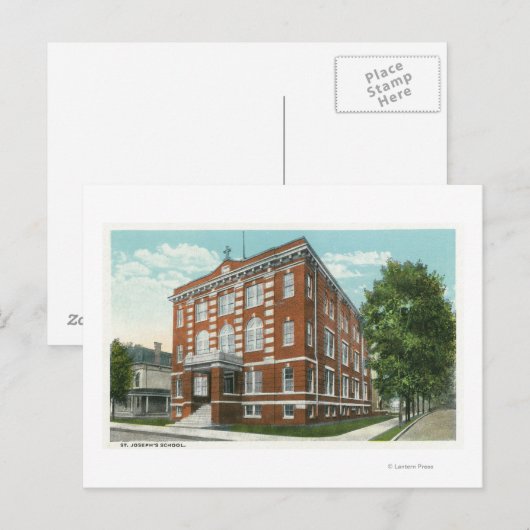 Außenansicht der St. Joseph's School Postkarte (Vorne/Hinten)