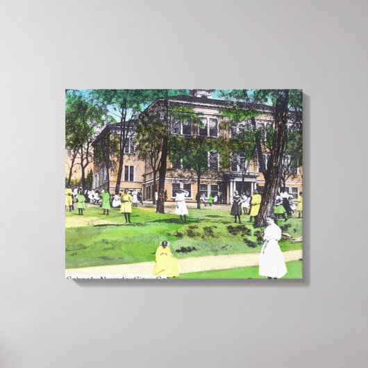 Außenansicht der Washington School Leinwanddruck (Vorderseite)