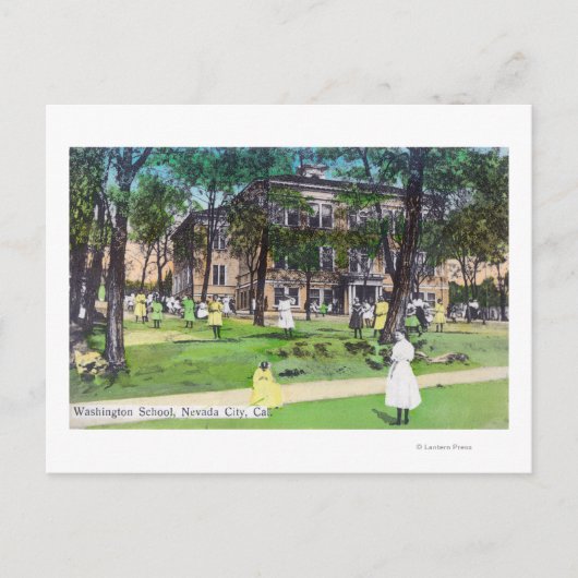 Außenansicht der Washington School Postkarte (Vorderseite)