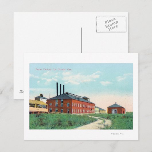 Außenansicht der Zuckerfabrik Postkarte (Vorne/Hinten)