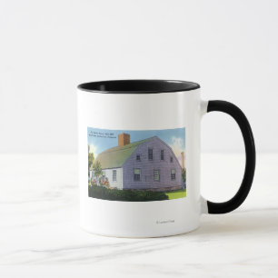Außenansicht des alten Harlow Hauses Tasse