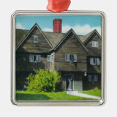 Außenansicht des alten Hexe-Hauses Silbernes Ornament (Vorne)